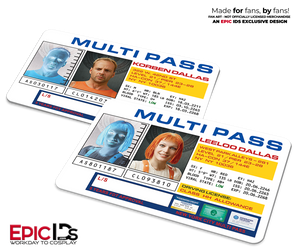 Fifth Element MultiPass ID Set — Korben Dallas & Leeloo Epic Ensembles™ Cinematic Enhanced Editions