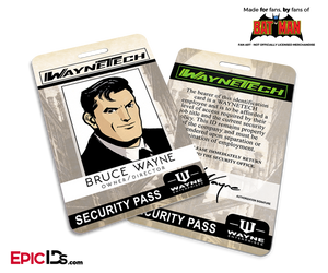 Batman Classic Comic WayneTech Cosplay ID Badge - Bruce Wayne - Epic IDs