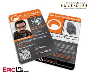 Black Mesa Research Facility 'Half Life' Science Team 'Gordon Freeman' ID Badge - Epic IDs