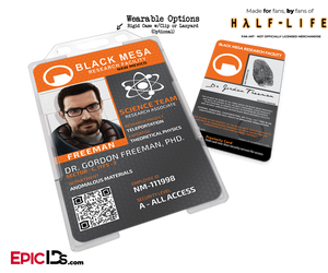 Black Mesa Research Facility 'Half Life' Science Team 'Gordon Freeman' ID Badge - Epic IDs