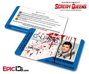 C.U.R.E. 'Scream Queens' Hospital Cosplay Employee ID Name Badge - Dr. Cassidy Cascade - Epic IDs