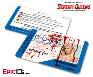 C.U.R.E. 'Scream Queens' Hospital Cosplay Employee ID Name Badge - Libby Putney - Epic IDs
