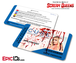 C.U.R.E. 'Scream Queens' Hospital Cosplay Employee ID Name Badge - Sadie Swenson - Epic IDs