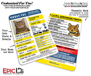 Vault-Tec Feline Animal Companion Pet ID Badge — Fallout Cosplay Prop — Photo Personalized For Cats