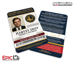 Harvey Dent District Attorney ID Badge – Gotham City – Dark Knight Edition