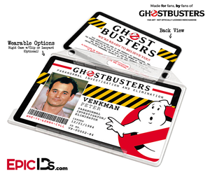 Ghostbusters Paranormal Investigation Cosplay Name Badge/ID Card - Peter Venkman - Epic IDs