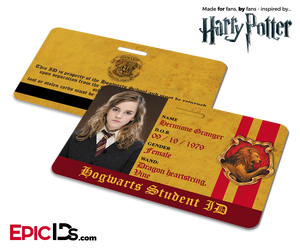 Harry Potter Inspired Hogwarts Student ID (Gryffindor) - Hermione Granger - Epic IDs