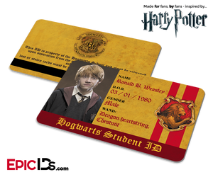 Harry Potter Inspired Hogwarts Student ID (Gryffindor) - Ronald Weasley - Epic IDs