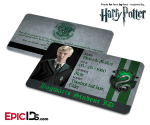 Harry Potter Inspired Hogwarts Student ID (Slytherin) - Draco Malfoy - Epic IDs