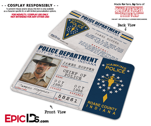 Hawkins Police Department 'Stranger Things' ID Card - Jim Hopper (James) - Epic IDs