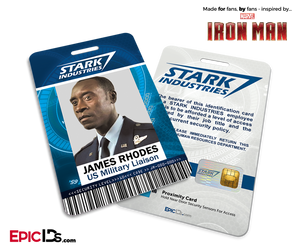 Iron Man / Avengers Inspired Stark Industries Employee ID - James Rhodes - Epic IDs