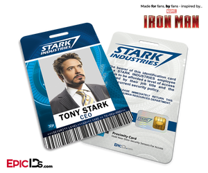 Iron Man / Avengers Inspired Stark Industries Employee ID - Tony Stark - Epic IDs