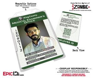 King County Medical Examiners Office 'iZombie' Cosplay Employee ID - Dr. Ravi Chakrabarti - Epic IDs