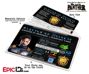 Kingdom of Wakanda Passport Card (Inspired by Black Panther) - Killmonger - Epic IDs