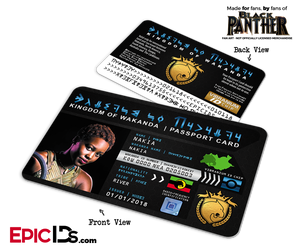 Kingdom of Wakanda Passport Card (Inspired by Black Panther) - Nakia - Epic IDs