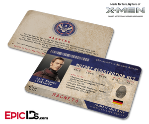 Mutant Registration Act 'X-Men' Identification Card - Erik Lehnsherr / Magneto - Epic IDs