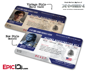 Mutant Registration Act 'X-Men' Identification Card - Henry McCoy / Beast - Epic IDs