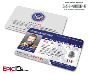 Mutant Registration Act 'X-Men' Identification Card - James Howlett 'Logan' / Wolverine - Epic IDs