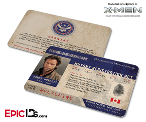 Mutant Registration Act 'X-Men' Identification Card - James Howlett 'Logan' / Wolverine - Epic IDs