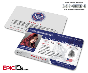 Mutant Registration Act 'X-Men' Identification Card - Jean Grey / Phoenix - Epic IDs