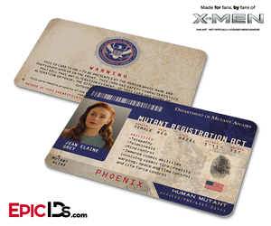 Mutant Registration Act 'X-Men' Identification Card - Jean Grey / Phoenix - Epic IDs