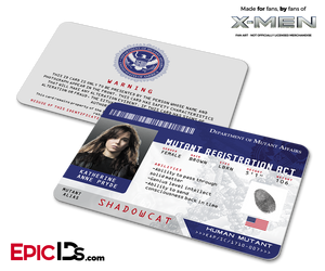 Mutant Registration Act 'X-Men' Identification Card - Katherine "Kitty" Pryde / Shadowcat - Epic IDs