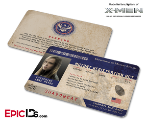 Mutant Registration Act 'X-Men' Identification Card - Katherine "Kitty" Pryde / Shadowcat - Epic IDs