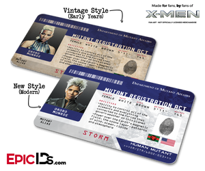 Mutant Registration Act 'X-Men' Identification Card - Ororo Munroe / Storm - Epic IDs