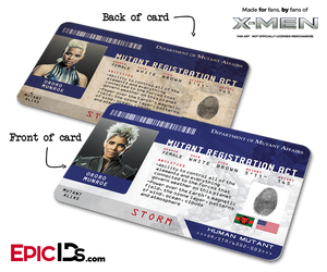 Mutant Registration Act 'X-Men' Identification Card - Ororo Munroe / Storm - Epic IDs