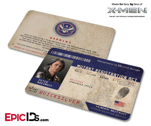 Mutant Registration Act 'X-Men' Identification Card - Peter Maximoff / Quicksilver - Epic IDs