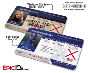 Mutant Registration Act 'X-Men' Identification Card - Raven Darkholme / Mystique - Epic IDs