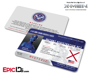 Mutant Registration Act 'X-Men' Identification Card - Raven Darkholme / Mystique - Epic IDs
