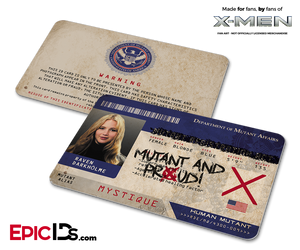 Mutant Registration Act 'X-Men' Identification Card - Raven Darkholme / Mystique - Epic IDs
