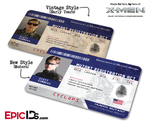 Mutant Registration Act 'X-Men' Identification Card - Scott Summers / Cyclops - Epic IDs