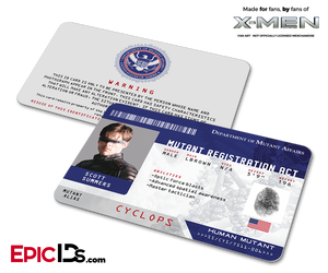 Mutant Registration Act 'X-Men' Identification Card - Scott Summers / Cyclops - Epic IDs