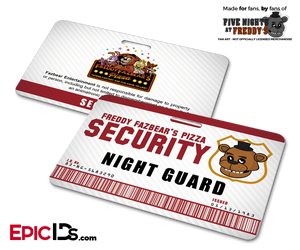 Night Guard Freddy Fazbear's Pizza FNAF ID Badge - Standard - Epic IDs