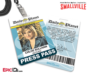 Smallville TV Series Inspired Daily Planet Press Pass - Chloe Sullivan - Epic IDs