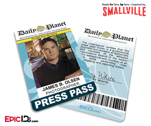 Smallville TV Series Inspired Daily Planet Press Pass - James (Jimmy) Olsen - Epic IDs