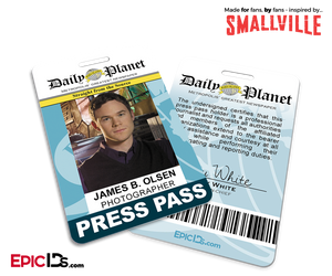 Smallville TV Series Inspired Daily Planet Press Pass - James (Jimmy) Olsen - Epic IDs