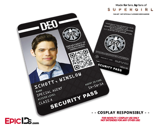 Supergirl TV Series Inspired Department of Extranormal Operations (DEO) Security ID - Winslow Schott - Epic IDs