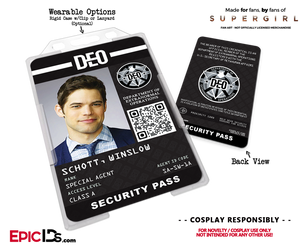 Supergirl TV Series Inspired Department of Extranormal Operations (DEO) Security ID - Winslow Schott - Epic IDs