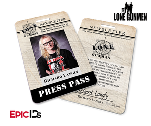 The X-Files / The Lone Gunmen Inspired Richard Langly TLG Newsletter Press Pass - Epic IDs
