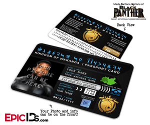Kingdom of Wakanda Passport Card (Inspired by Black Panther) [Photo Personalized]