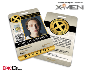 Xavier Institute For Higher Learning 'X-Men' Student ID Card - John Allerdyce / Pyro - Epic IDs