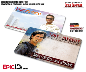 Bruce Campbell Wallet Sized Autograph Cards (Army of Darkness or Burn Notice)