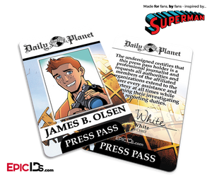 Superman Classic Comic Daily Planet Press Pass Cosplay ID Badge - Jimmy Olsen