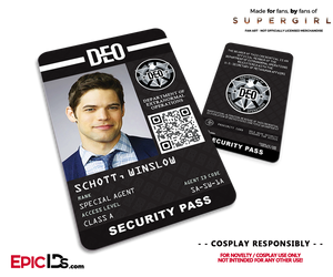Supergirl TV Series Inspired Department of Extranormal Operations (DEO) Security ID - Winslow Schott