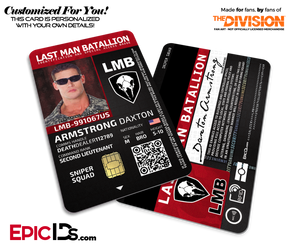 Last Man Batallion (LMB) 'The Division' Soldier ID Badge [Photo Personalized]