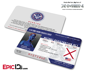 Mutant Registration Act 'X-Men' Identification Card - Raven Darkholme / Mystique