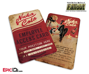 Nuka-Cola Corporation  'Fallout' Cosplay Employee ID Badge [Personalized]